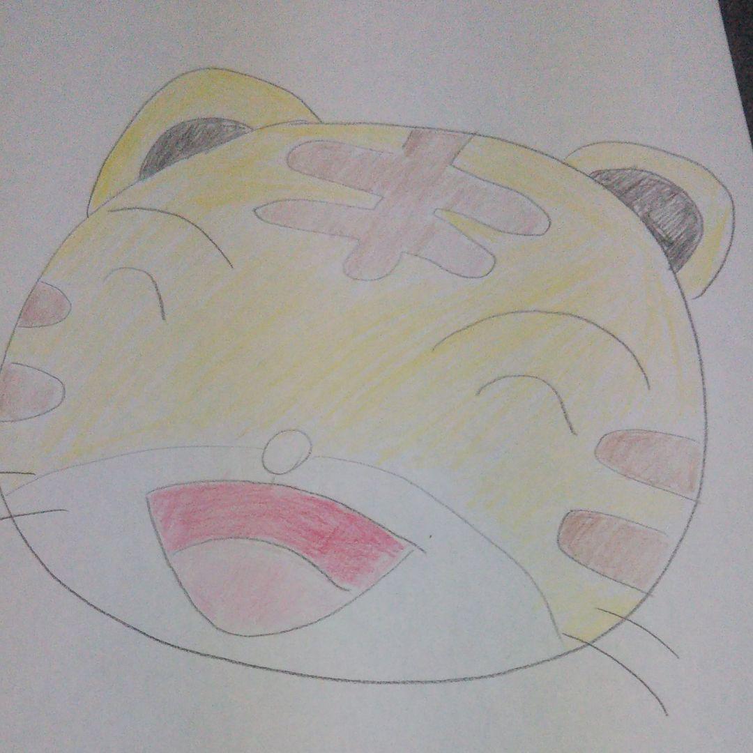 #爆買いイラスト  うろ覚えで描いたトラの絵