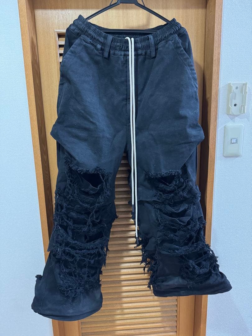 パンツ AF ARTEFACT Damage Denim Tuck Wide Pants