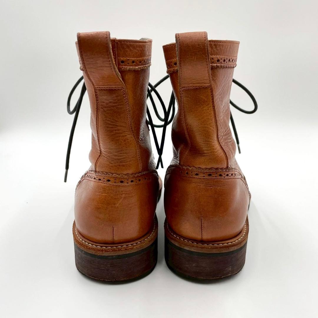 ハルプ ウイングチップ カントリーブーツ ブラウン 本革 27cm Y1529