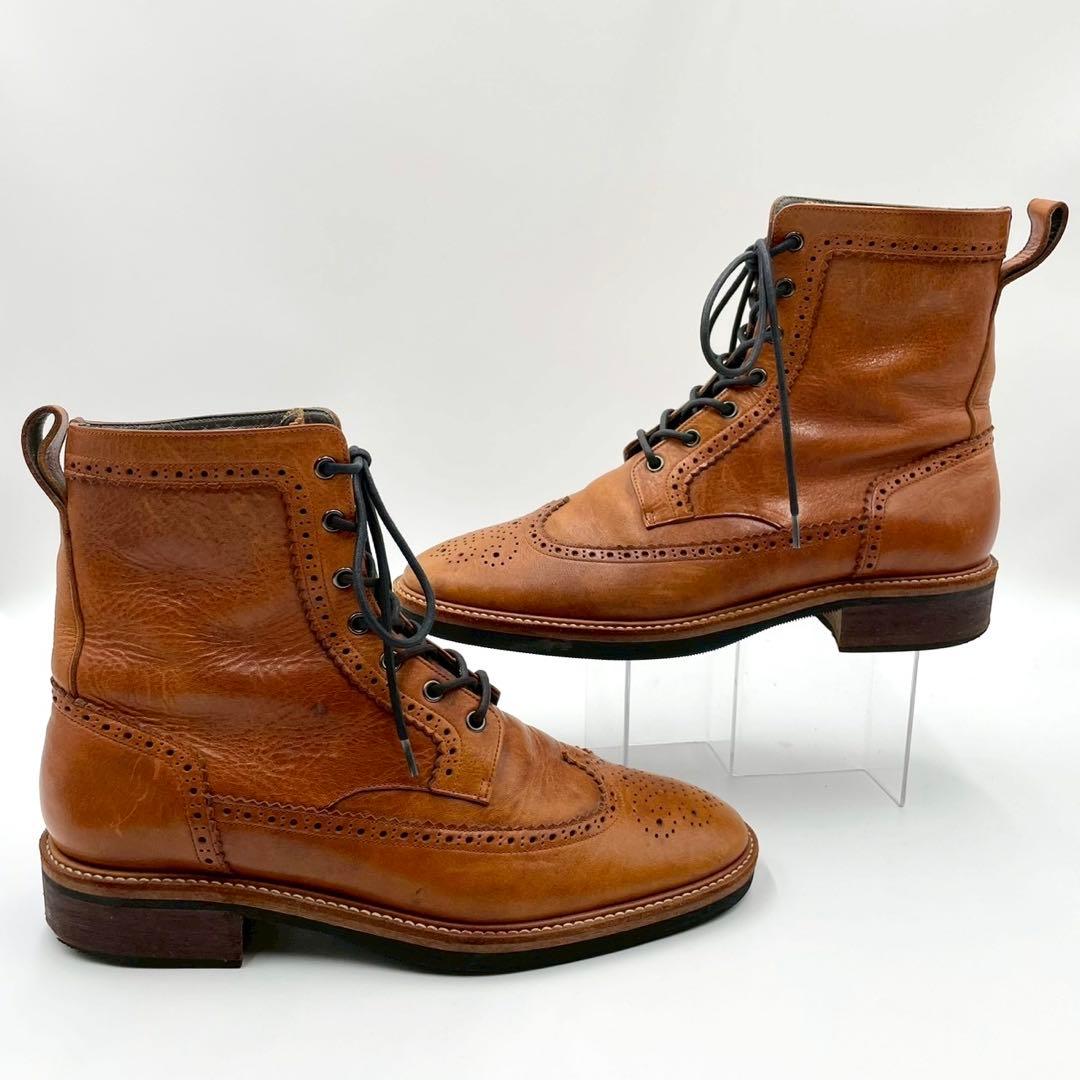 ハルプ ウイングチップ カントリーブーツ ブラウン 本革 27cm Y1529