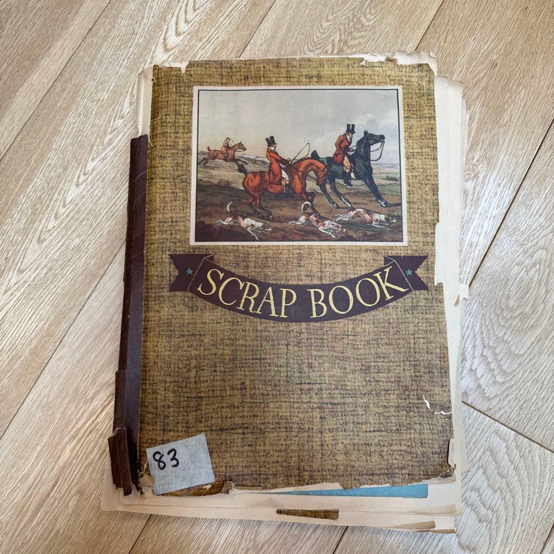 世界で一つのジャンクジャーナルに1940年代スクラップブック 紙モノ洋書