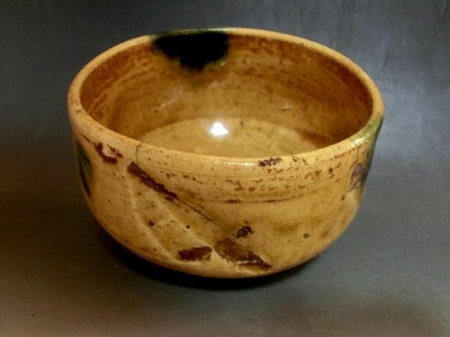 茶碗■古黄瀬戸 桐箱陶悦作 古いお茶道具 時代物茶わん 古美術 時代物 骨董品■