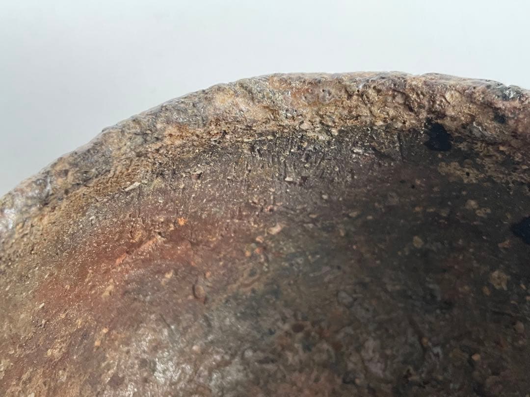 陶芸家　中村梅山　茶碗　抹茶碗　加賀　石川県　素焼き　手捻り　共箱